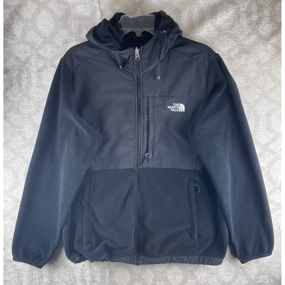 The North Face Denali 2 Women XL Black Hooded Fleece Jacket Recycled Nylon - Picture 9 of 9